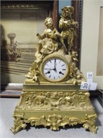 GOLD FINISH FRENCH CLOCK 15" HIGH