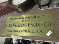 12x27 DESIGNED & BUILT BY BARR PUMPING ENGINE SIGN