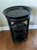 Espresso Finish Three Tier Wood Accent Table