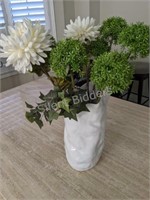 White Ceramic Designer Vase with Floral Bouquet