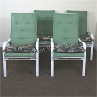 4 - Outdoor High Back Metal Frame Patio Chairs