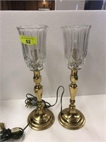 2 BRASS TORCH LAMPS