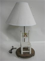 28" Tall Wood Table Lamp - Powers Up But Flickers