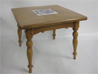 Vtg Lane Style 098 Wood Table w/ Ceramic Insert