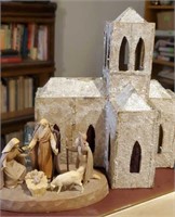Nativity, handmade church