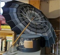 Vintage hat box, umbrella