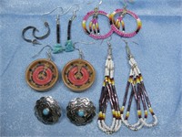 Lot Of 6 Pairs Of Navajo Earrings