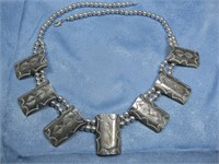 Navajo Dead Pawn Nickel Silver Necklace