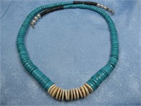 Navajo Dead Pawn Howlite & Shell Necklace