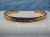 Navajo Made Copper Cuff Bracelet - Signed