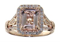 14kt Rose Gold 2.35 ct Morganite & Diamond Ring