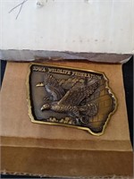 Iowa wildlife federation belt buckle