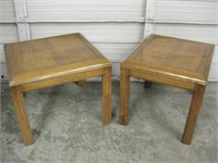 Pair 26"x22"x20"& 26"x26" Wood Veneer Side Tables