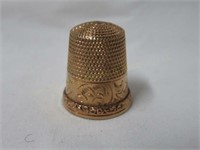 Victorian Gold Thimble 7/8" Sz 10