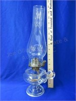 EAPG Finger Oil Lamp w/ Bows & 1873 Burner w/ Air