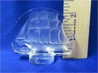 Sgnd Lalique Sailing Ship Paperweight