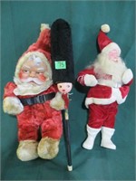 2 old Santa's & stick toy