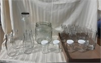 Glass Mason Jar, Milk jug, & Dairy Jugs