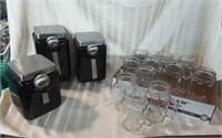 Canister Set & Glass Mugs