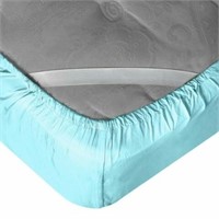 Dbl Sz Teal Webrook Solid Fitted Sheet