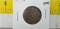 1874 H Canada 25 Cent