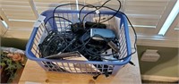 Small Basket w/ Assorted Cords & Electronics