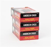 Ammo 9MM Luger 150 Rounds Factory American Eagle