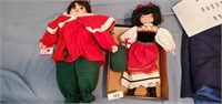 (2) Porcelain Dolls - (1) Marked Goldenvale