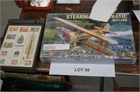 1967 Canada stamp set & biplane model by Revell