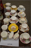 9-china cups & saucers, 6-mugs,