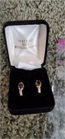 Earrings - Marked 18kt Gold Over Sterling Silver