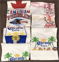 8 New Corona, Molson, Yuengling beer t-shirts XL