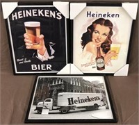 3 Heineken Beer pictures 17”x21”
