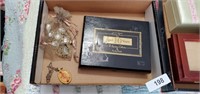 Cigar Box w/ Elvis Necklace & Other Jewelry