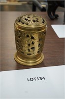 old Chinese brass candelholder