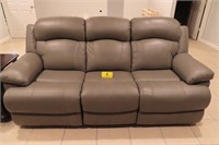 Abbyson Living Pebble Leather Reclinging Couch