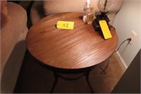 Wooden Top Round End Table
