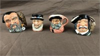 Royal Doulton England mini Toby mugs (1 w/base