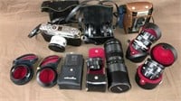 Argus 75, Yashica electro 35 cameras & lenses lot