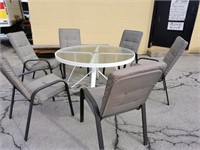 Patio Table and Cushioned Chair Set