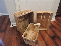 Basket & Wooden Crates (3 items)