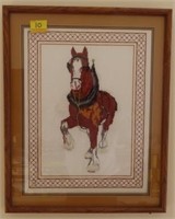 NEEDLEPOINT ART OF CLYSDALE HORSE