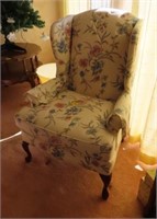 QUEEN ANNE STYLE WING BACK CHAIR