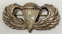 Sterling WWII Airborn Wings Pin.