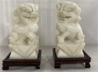 Pair of Soapstone Foo Dogs in Presentation Box