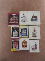 9 VICTORIAN VILLAGE ORNAMENTS