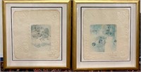Pair of Framed/Signed & Numbered Mixed Media Art