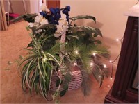 LARGE BASKET WITH ARTIFICIAL FLOWER