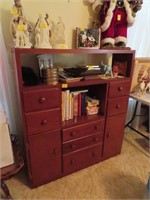 WOODEN CABINET WITH 2 SHELVES, 2 DOORS AND