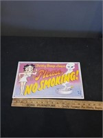 Betty Boop says please no smoking sign